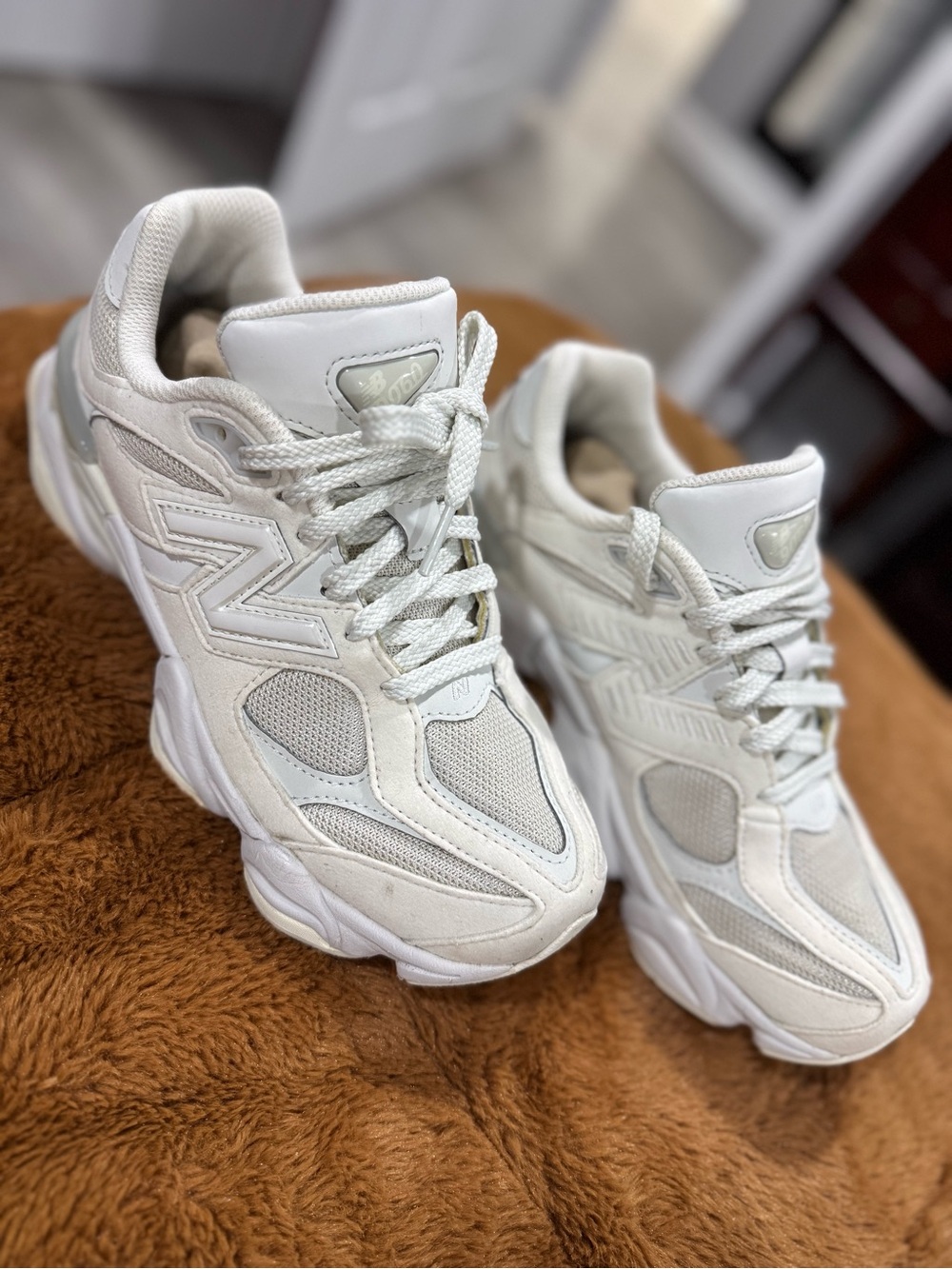 New Balance 9060 Women’s Chunky Cream and White Sneakers